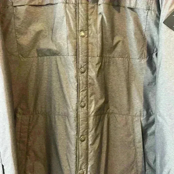 Men's The North Face Heather Gray Insulated Button Up Puffer Shirt Jacket Size L - Picture 4 of 6